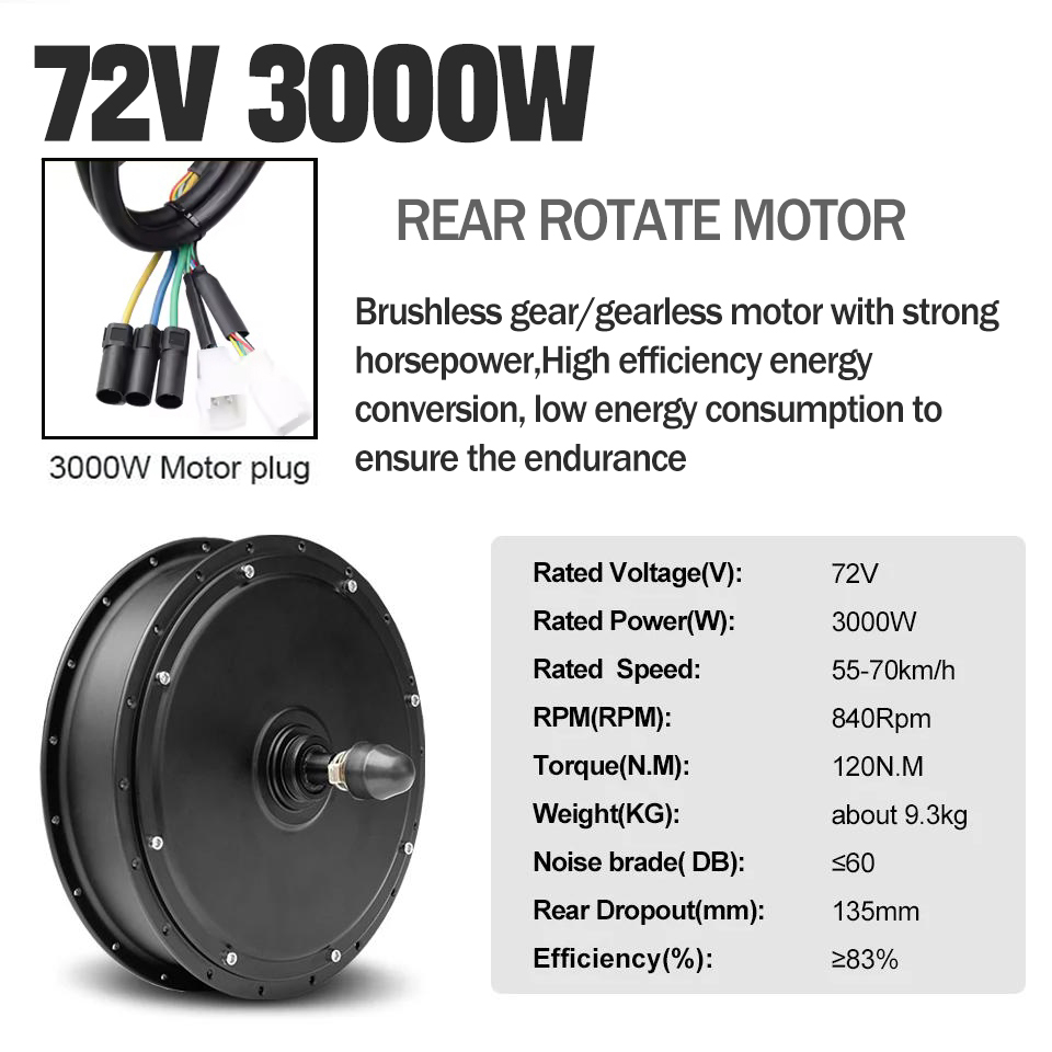 Nuovo Kit di Conversione Ebike - 5000W Hub Motor Kit 72V recensione e prezzo