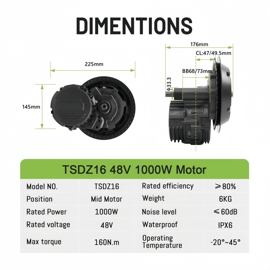 TONGSHENG TSDZ16 48V 1000W Kit - Mid Drive Conversion Kit 1000W recensione e prezzo